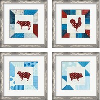 Framed 'Modern Americana Farm Quilt  4 Piece Framed Art Print Set' border=