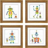 Framed Robot Party on Square Toys 4 Piece Framed Art Print Set