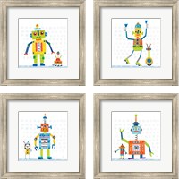 Framed Robot Party on Square Toys 4 Piece Framed Art Print Set