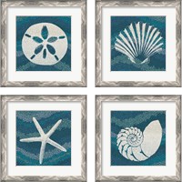 Framed 'Sea Glass 4 Piece Framed Art Print Set' border=