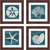 Framed 'Sea Glass 4 Piece Framed Art Print Set' border=