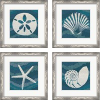 Framed 'Sea Glass 4 Piece Framed Art Print Set' border=