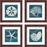 Framed 'Sea Glass 4 Piece Framed Art Print Set' border=