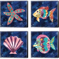 Framed Boho Reef  4 Piece Canvas Print Set