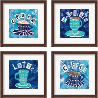 Framed 'Cafe Collage 4 Piece Framed Art Print Set' border=