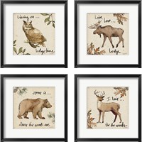 Framed 'Lodge Life 4 Piece Framed Art Print Set' border=