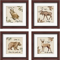 Framed 'Lodge Life 4 Piece Framed Art Print Set' border=