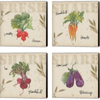 Framed 'Farmers Feast Harvest 4 Piece Canvas Print Set' border=