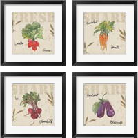 Framed 'Farmers Feast Harvest 4 Piece Framed Art Print Set' border=