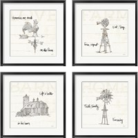 Framed 'Farm Memories 4 Piece Framed Art Print Set' border=