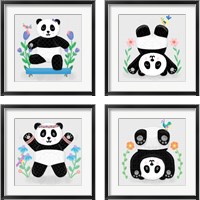 Framed Tumbling Pandas 4 Piece Framed Art Print Set