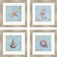 Framed Treasures from the Sea Watercolor 4 Piece Framed Art Print Set