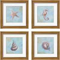 Framed Treasures from the Sea Watercolor 4 Piece Framed Art Print Set