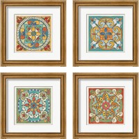 Framed 'Mediterranean Flair  4 Piece Framed Art Print Set' border=