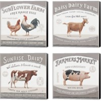 Framed 'Vintage Farm 4 Piece Canvas Print Set' border=