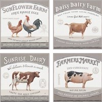 Framed 'Vintage Farm 4 Piece Art Print Set' border=