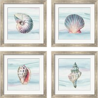 Framed 'Ocean Dream no Filigree 4 Piece Framed Art Print Set' border=