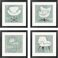 Framed 'Retro Chair 4 Piece Framed Art Print Set' border=