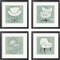 Framed 'Retro Chair 4 Piece Framed Art Print Set' border=