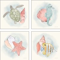 Framed Sea Life 4 Piece Art Print Set