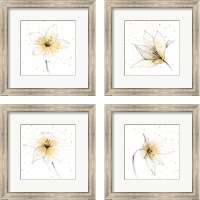 Framed 'Gilded Graphite Floral 4 Piece Framed Art Print Set' border=