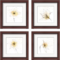 Framed 'Gilded Graphite Floral 4 Piece Framed Art Print Set' border=