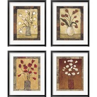 Framed Blooms in Border 4 Piece Framed Art Print Set