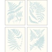 Framed 'Serene Ferns 4 Piece Art Print Set' border=
