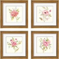 Framed 'Petals and Blossoms 4 Piece Framed Art Print Set' border=