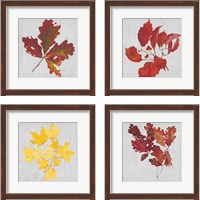 Framed 'Autumn Leaves 4 Piece Framed Art Print Set' border=