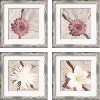 Framed 'Stone Blossom 4 Piece Framed Art Print Set' border=