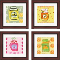 Framed 'Pretty Jams and Jellies 4 Piece Framed Art Print Set' border=