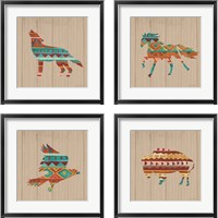 Framed Southwestern Vibes on Walnut 4 Piece Framed Art Print Set