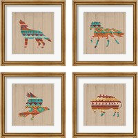 Framed Southwestern Vibes on Walnut 4 Piece Framed Art Print Set