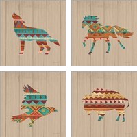 Framed Southwestern Vibes on Walnut 4 Piece Art Print Set
