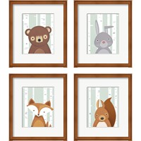 Framed 'Forest Animal 4 Piece Framed Art Print Set' border=