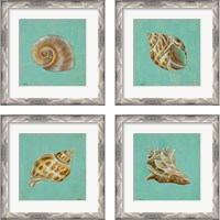Framed 'Ocean's Gift 4 Piece Framed Art Print Set' border=