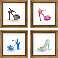 Framed Black Tie Stiletto 4 Piece Framed Art Print Set