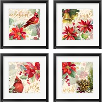 Framed Holiday Wishes 4 Piece Framed Art Print Set