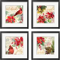Framed 'Holiday Wishes 4 Piece Framed Art Print Set' border=