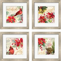 Framed 'Holiday Wishes 4 Piece Framed Art Print Set' border=