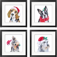 Framed Holiday Dog 4 Piece Framed Art Print Set