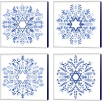 Framed 'Indigo Hanukkah 4 Piece Canvas Print Set' border=