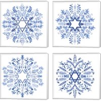 Framed Indigo Hanukkah 4 Piece Canvas Print Set