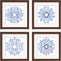 Framed 'Indigo Hanukkah 4 Piece Framed Art Print Set' border=