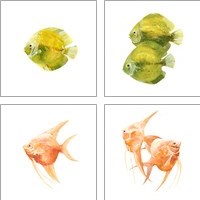 Framed 'Discus Fish 4 Piece Art Print Set' border=