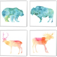 Framed 'Agate Animal 4 Piece Canvas Print Set' border=