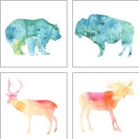 Framed 'Agate Animal 4 Piece Art Print Set' border=