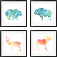 Framed Agate Animal 4 Piece Framed Art Print Set
