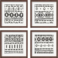 Framed 'Tribal Textile 4 Piece Framed Art Print Set' border=